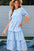 Noah Stripe Tiered Scallop Long Dress