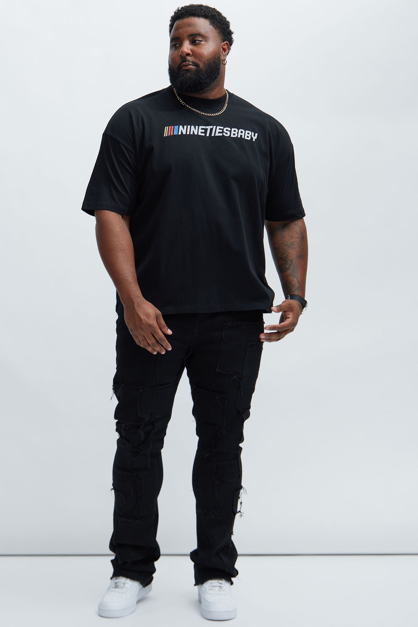 90's Till Infinity Oversized Short Sleeve Tee - Black