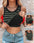 Slim Striped Vest With Bralette Ins Fashion Round Neck Sleeveless Tank Tops For Women Clothing