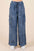 Mittoshop Washed Elastic Waist Cargo Wide Leg Pants