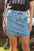 Nancy Acid Wash Bowknot Details High Waist Denim Skirt