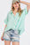 SAGE+FIG Boho Contrast Zigzag Trim Gauze Button-Up Shirt