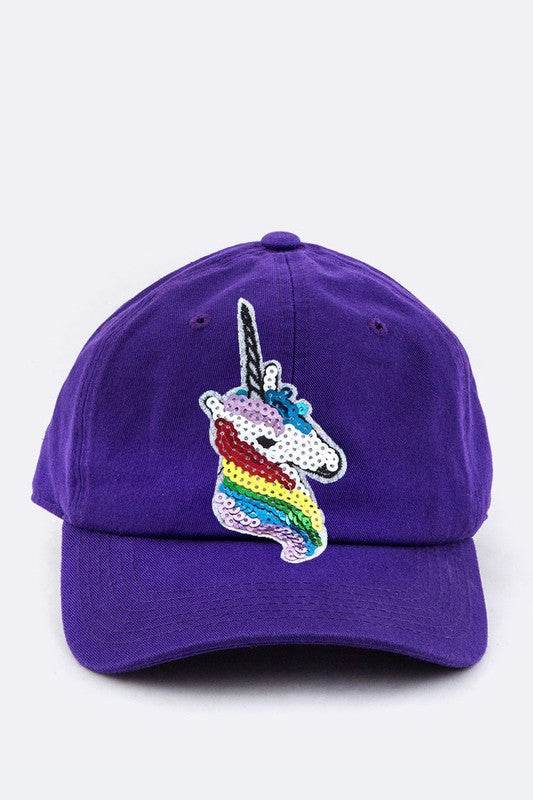 Sequins Unicorn Cotton Cap