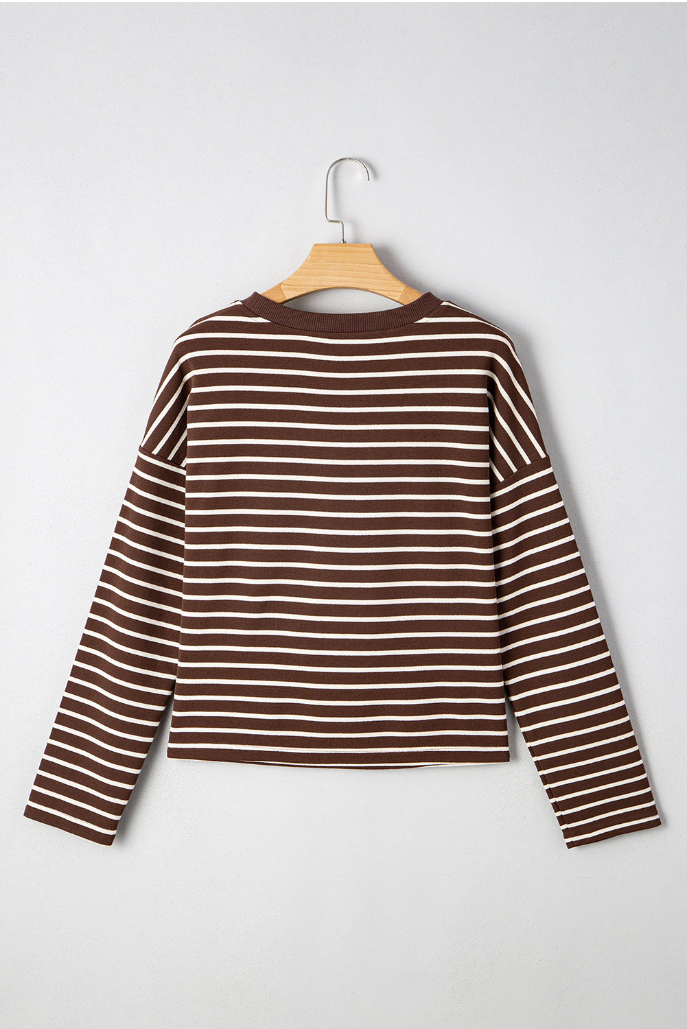 Ember Stripe Ribbed Cropped Crew Neck Top