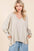 Mittoshop Mineral Wash V-Neck Long Sleeve Oversized Top