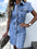 Button Front Short Sleeve Denim Dress