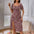 Women's Puff Sleeve Floral Midi Dress Elegant Square Neck Boho Side Split Dresses