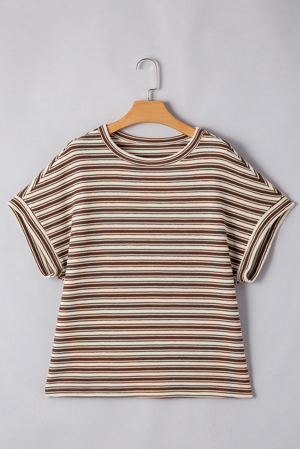 Abby Stripe Textured Side Slits Top