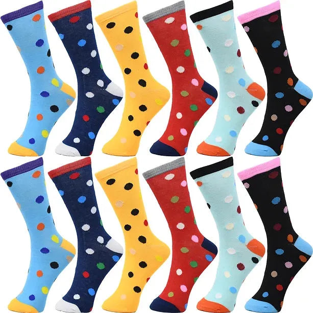 30-Pairs Women's Fun Patterned Cotton-Blend Crew Socks Assorted Pairs