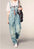 large size worn light color strap jeans women casual loose thin denim wide leg pants tide