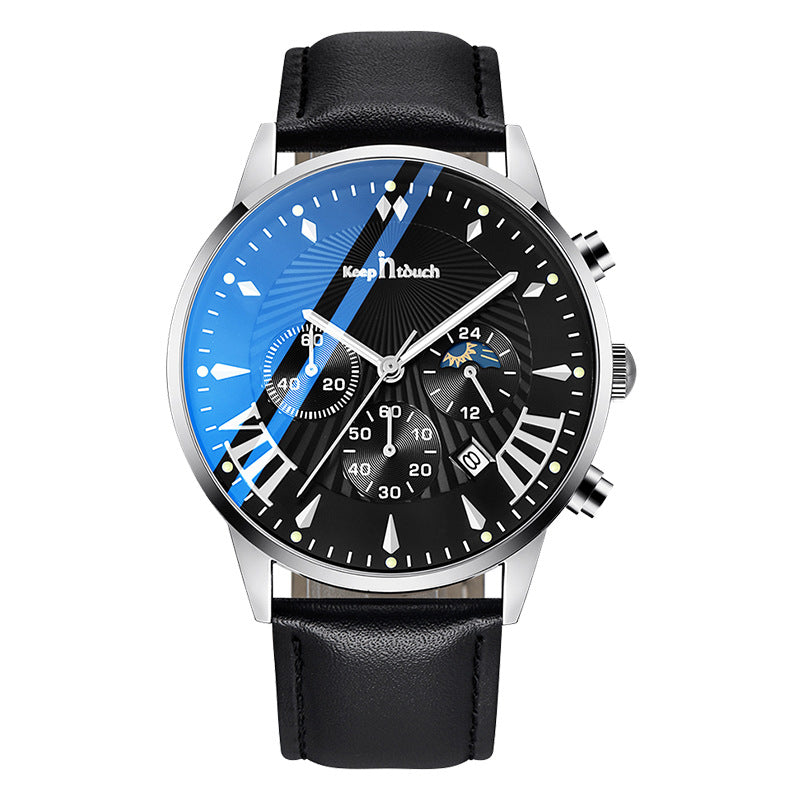 Multifunctional Business Men's Watch Luminous Waterproof Six-pin