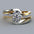 Popular Ornament Two-color Plating Inlaid Goose Egg-shaped Ring