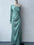 Women's One-shoulder Split Dress Ins Fashion Long-sleeved Slim Long Dresses Party Evening Clothing