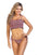 FLORAL RUCHED BIKINI TOP AND TIE SIDE BOTTOM SET