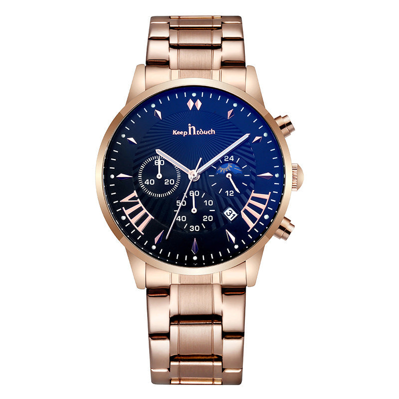 Multifunctional Business Men's Watch Luminous Waterproof Six-pin