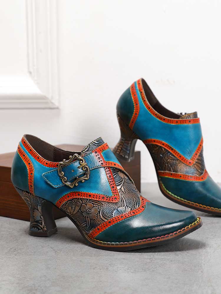 Kaisley Hand Embossed Leather Shoes