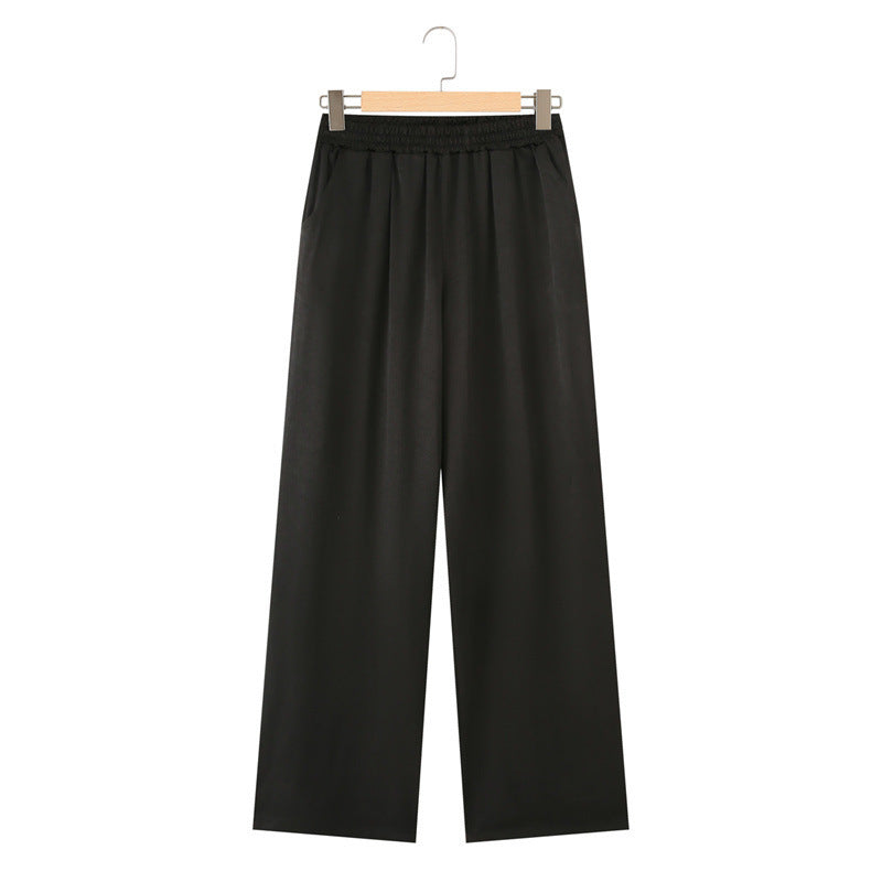 Long Sleeve Shirt Loose Wide Leg Pants Casual Two-piece Suit