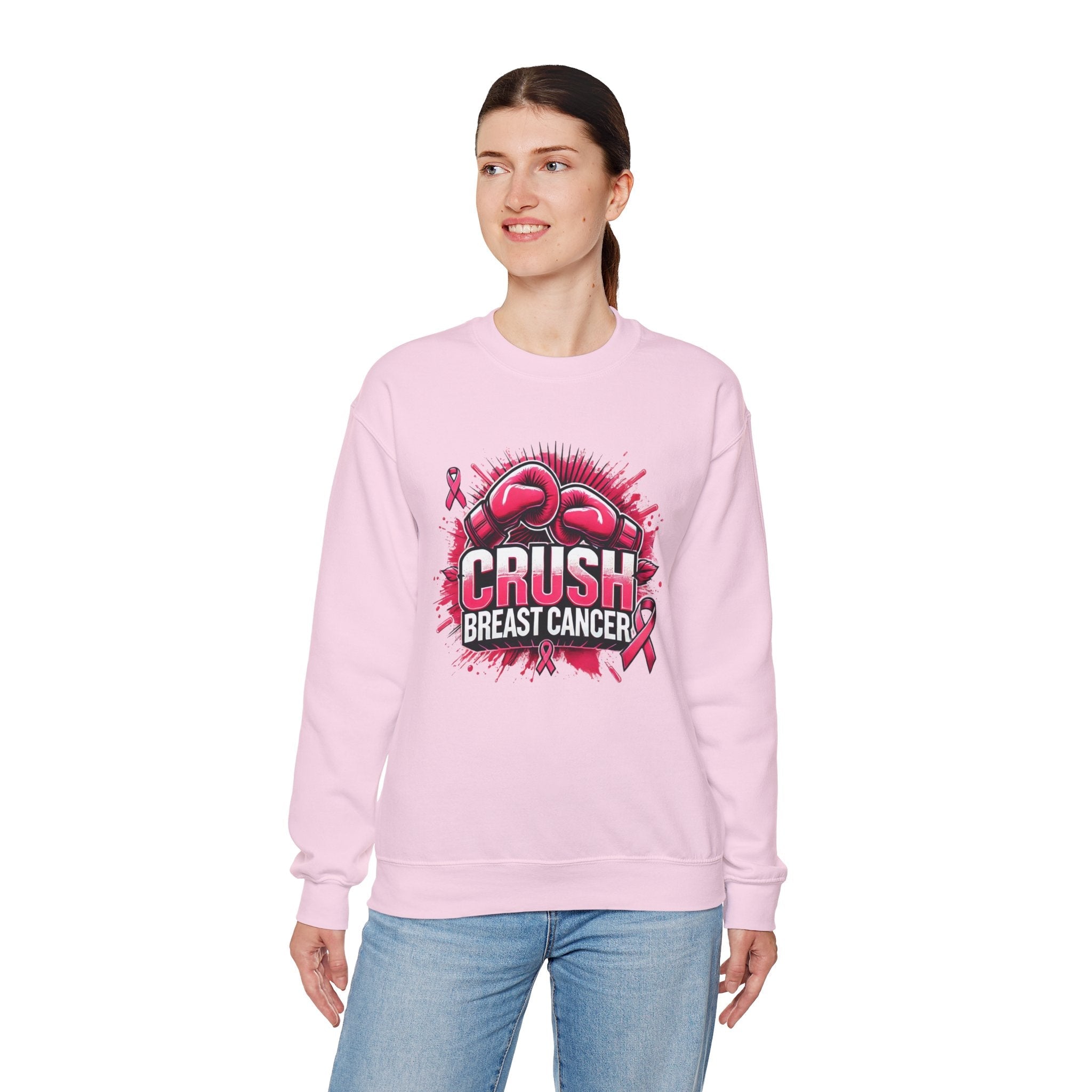 Crush Breast Cancer Awareness Crewneck Sweatshirt – Gildan 18000 (S–4XL)