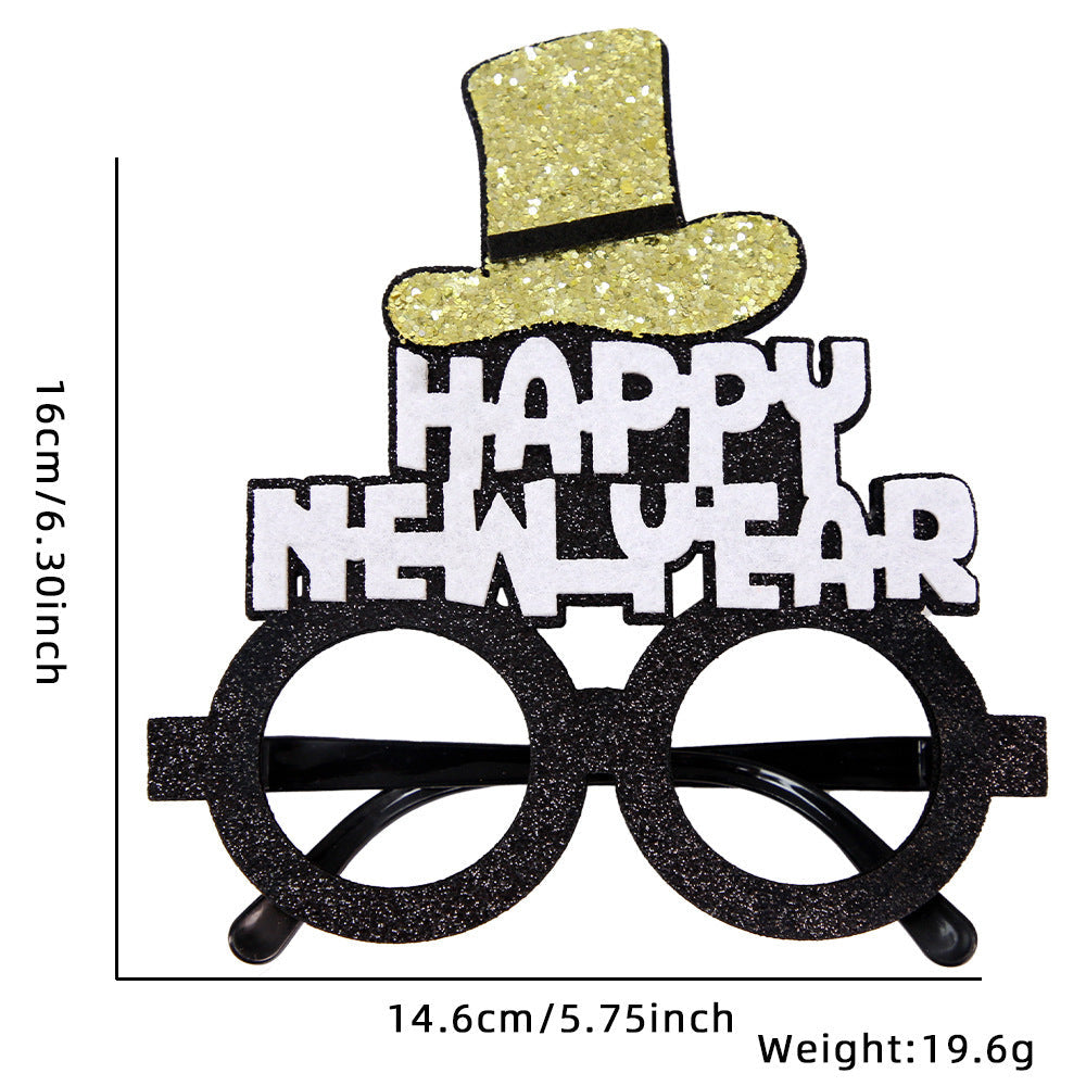 2024 New Year Party Funny Holiday Decorative Glasses Photo Props Glasses Frame
