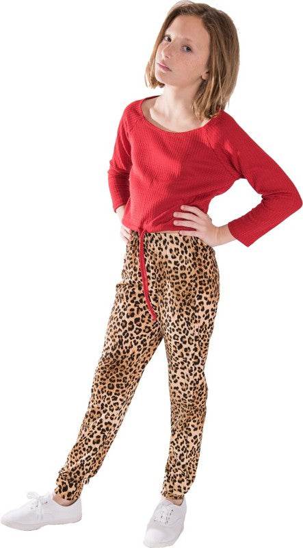 KIDS WAFFLE OFF THE SHOULDER TOP