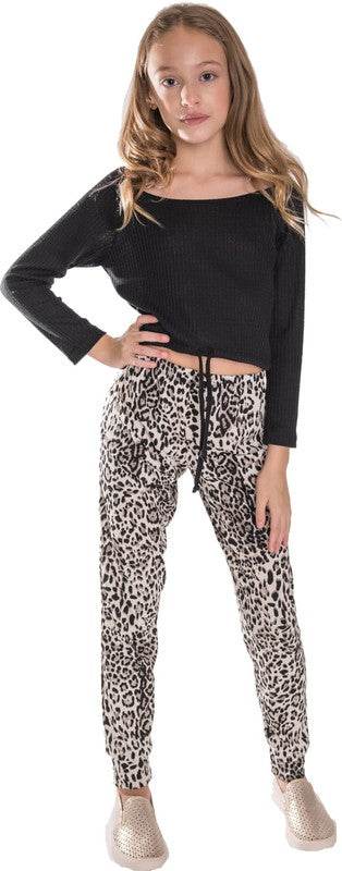 KIDS WAFFLE OFF THE SHOULDER TOP