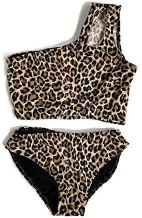 GIRL'S TWO PIECE ONE SHOULDER BATHING SUIT