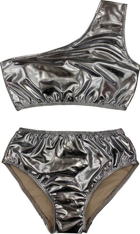 KIDS ONE SHOULDER HIGH WAISTED BIKINI