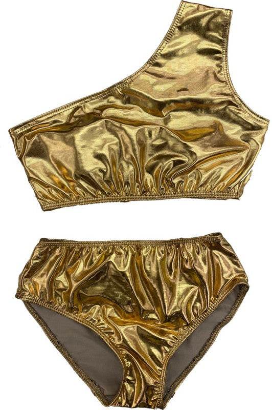 KIDS ONE SHOULDER HIGH WAISTED BIKINI