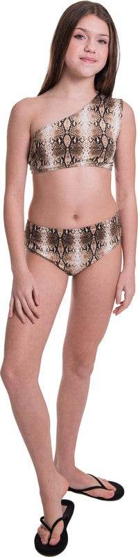 KIDS ONE SHOULDER HIGH WAISTED BIKINI
