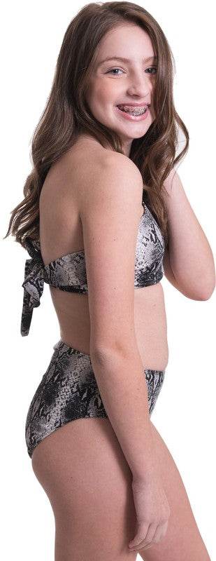 KIDS ONE SHOULDER HIGH WAISTED BIKINI