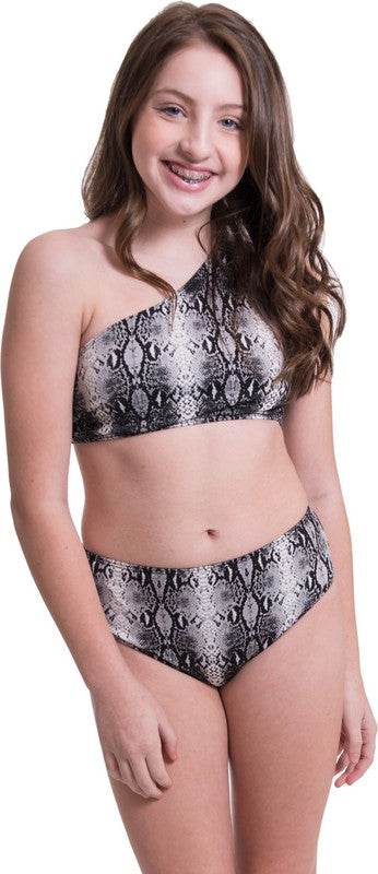 KIDS ONE SHOULDER HIGH WAISTED BIKINI