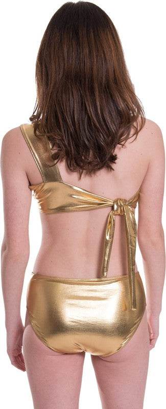 KIDS ONE SHOULDER HIGH WAISTED BIKINI