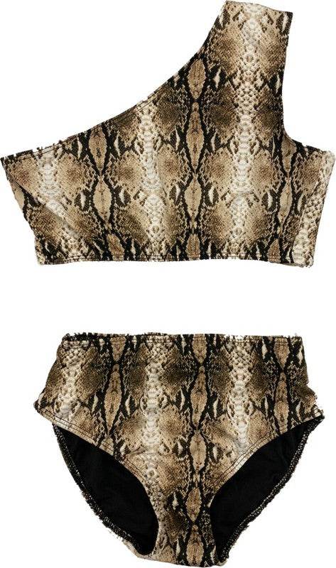 KIDS ONE SHOULDER HIGH WAISTED BIKINI