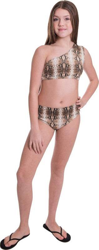 KIDS ONE SHOULDER HIGH WAISTED BIKINI