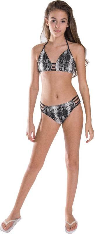 GIRL'S SNAKESKIN LADDER TWO PIECE BATHING SUIT
