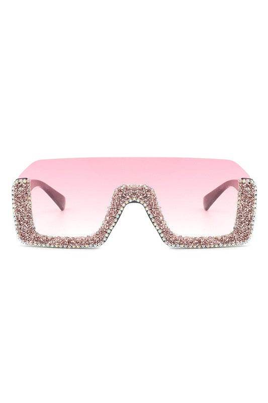 Square Half Frame Oversize Fashion Sunglasses