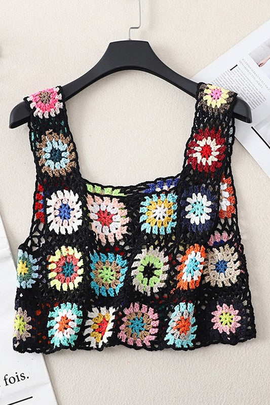 Boho Bliss Crochet Crop Top – Swimsuit Cover Up