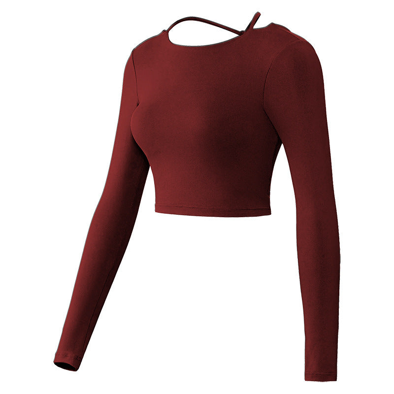 Beautiful Back Strap Yoga Wear Top Long Sleeve Fitness Sportswear Women