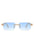 Rimless Rectangle Retro Tinted Fashion Sunglasses