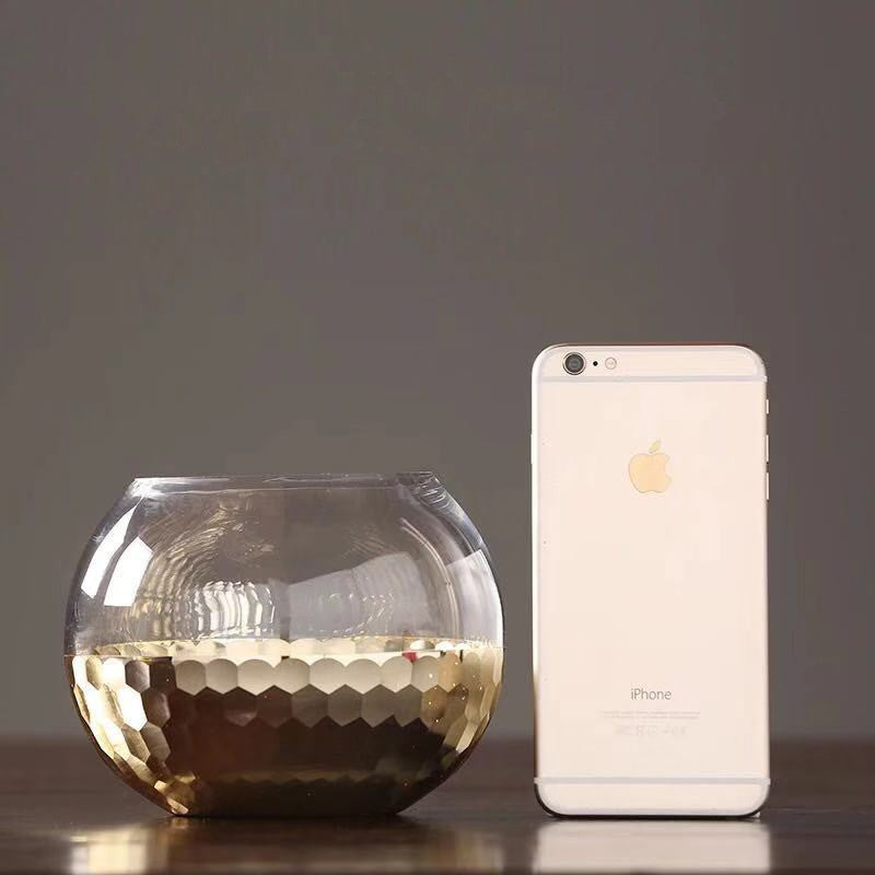 Nordic Modern Minimalist Light Luxury Carved Ground Glass Vase Decoration Table Flower Arrangement Hydroponic Flower Device