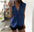 Summer Women Vintage Buttons Pockets Blouses Sexy Sleeveless Jeans Denim Blue Shirts