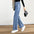 Mopping Wide Leg Pants Women Jeans High Waist Light Blue New Korean Style Wholesale Large Size Trousers