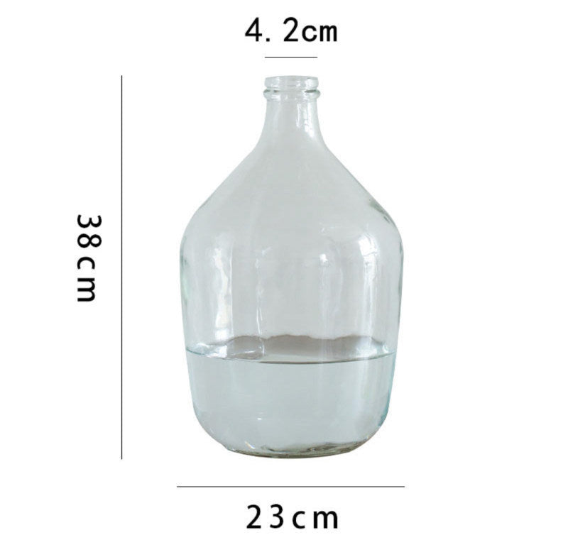 Japanese Bell Horse Drunk Wood Nantian Bamboo Nordic Style Simple Thin Mouth Big Belly Bottle Vase Transparent Indoor Flower Arranging Device