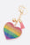Rainbow Heart Rhinestone Pillow Key Chain