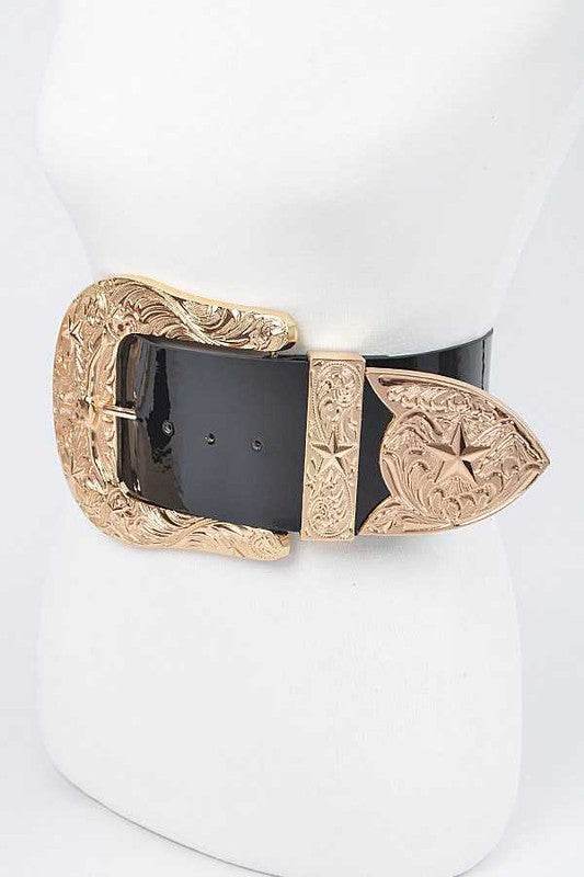 Patent Leather Statement Oversize Belt