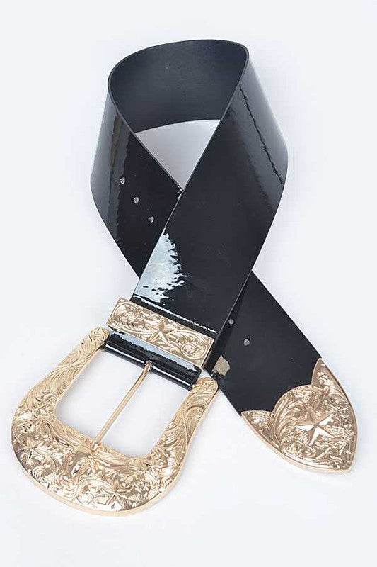 Patent Leather Statement Oversize Belt