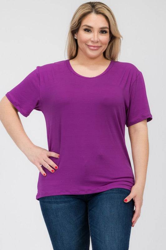Plus Size Basic Short Sleeve T-shirt