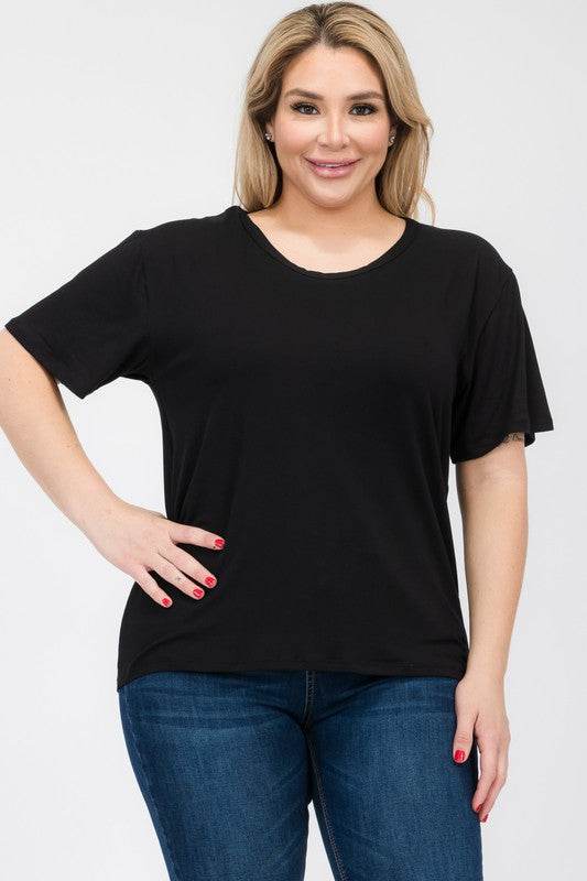 Plus Size Basic Short Sleeve T-shirt