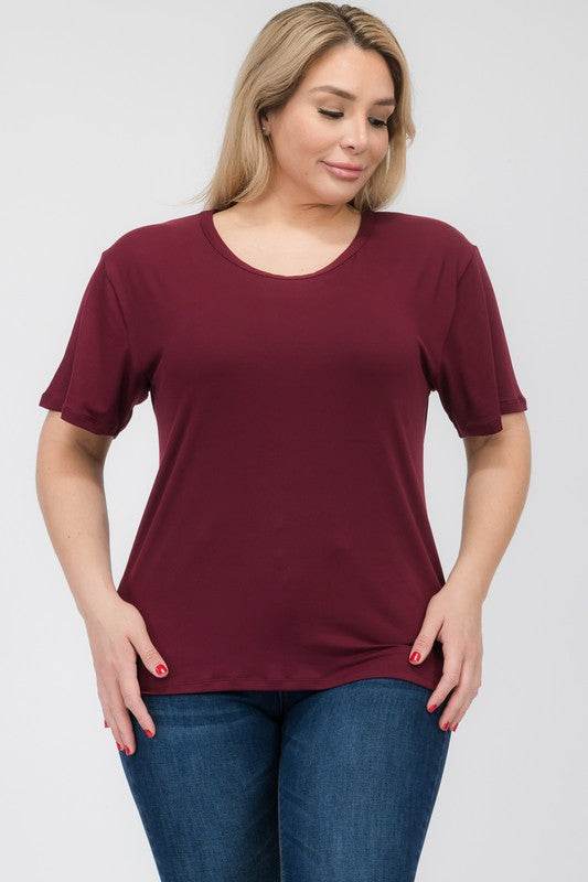 Plus Size Basic Short Sleeve T-shirt
