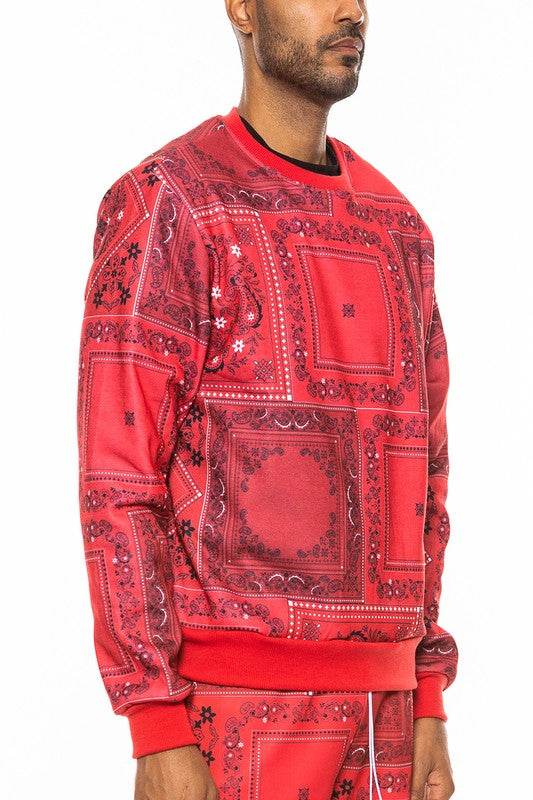 Weiv Paisley Bandana Print CrewNeck